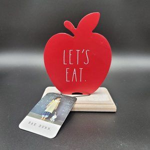 Rae Dunn Plaque Let's Eat Apple Teacher Desk Decoration Kitchen Accent